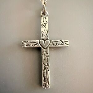 Crucifix Cross by Beau Sterling Silver 925 Pendant W/ New Sterling Plate Chain